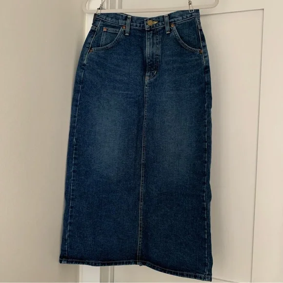Vintage Lee Denim Maxi Skirt Japan - Picture 1 of 6